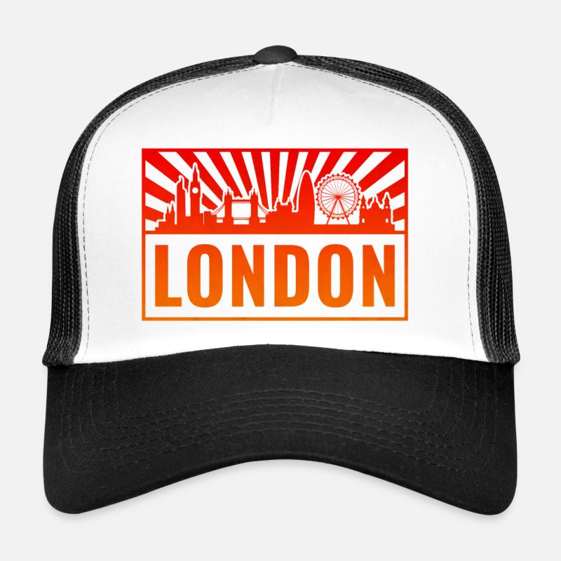 Coucher de soleil de la Skyline de Londres Casquette trucker 