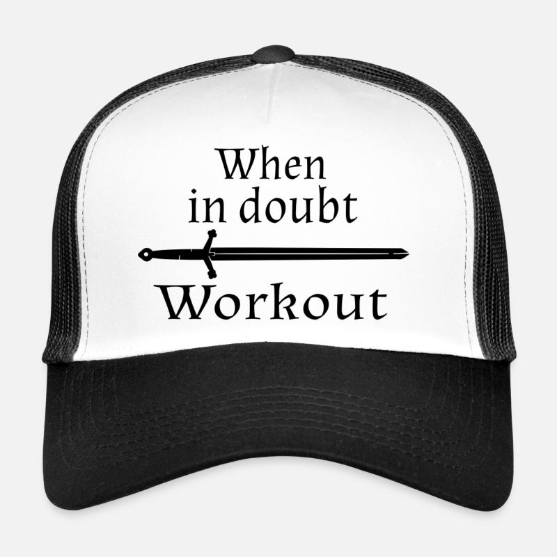 when in doubt work out motto schwarz Trucker Cap