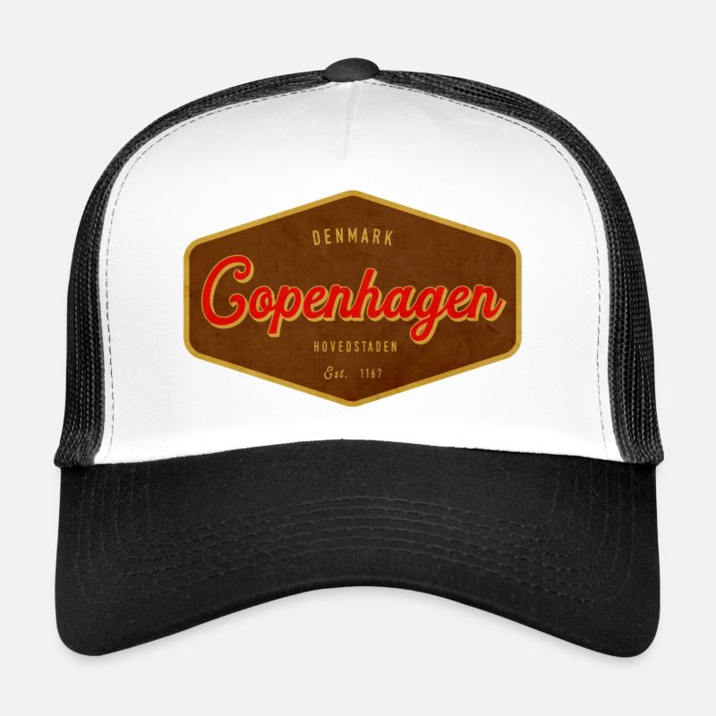 Graphisme rétro de l’enseigne vintage de Copenhague Casquette trucker 