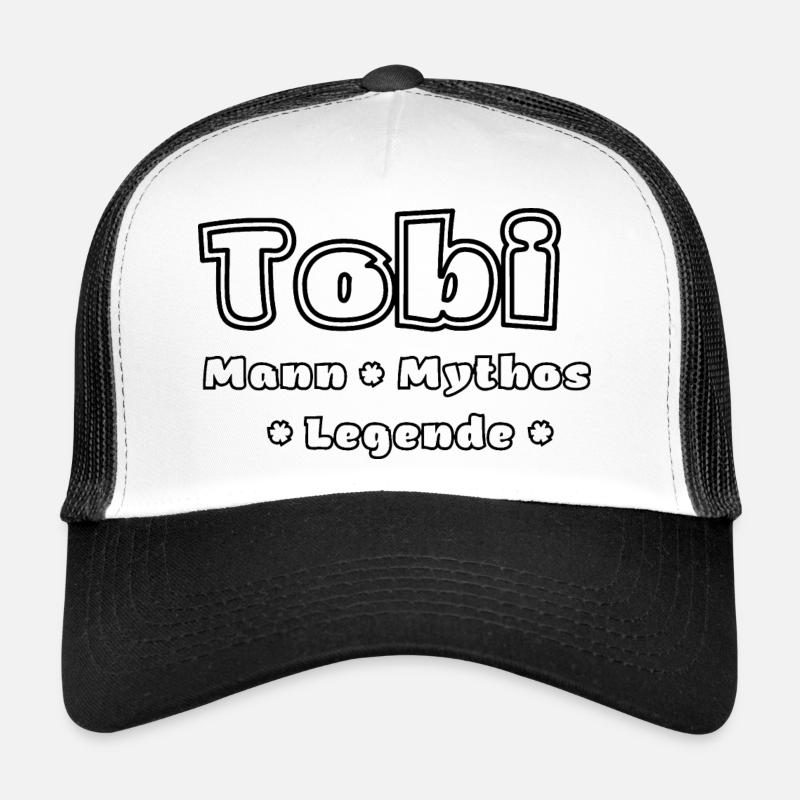 Tobi - der Mann, der Mythos, die Legende - Trucker Cap - Weiß/Schwarz