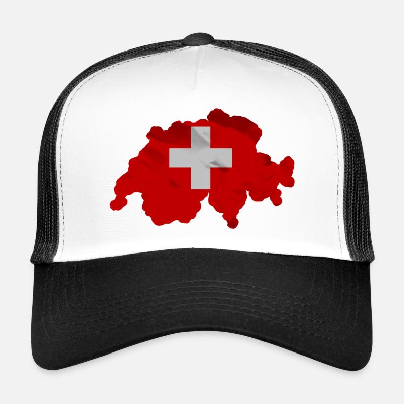Schweiz Flagge in der Form des Landes Trucker Cap