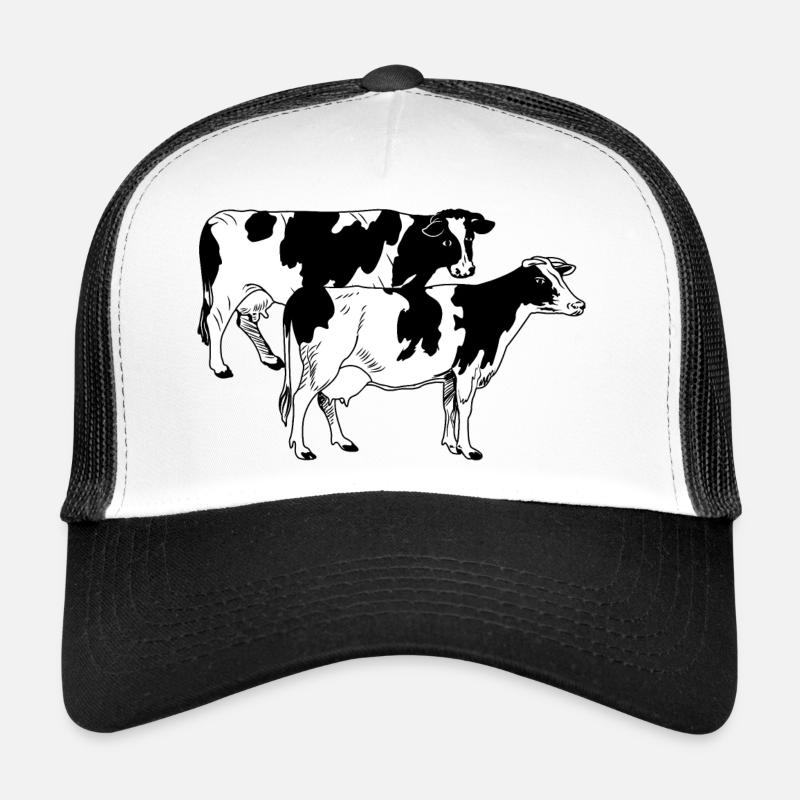 Zwei Kühe schwarz und weiß Trucker Cap