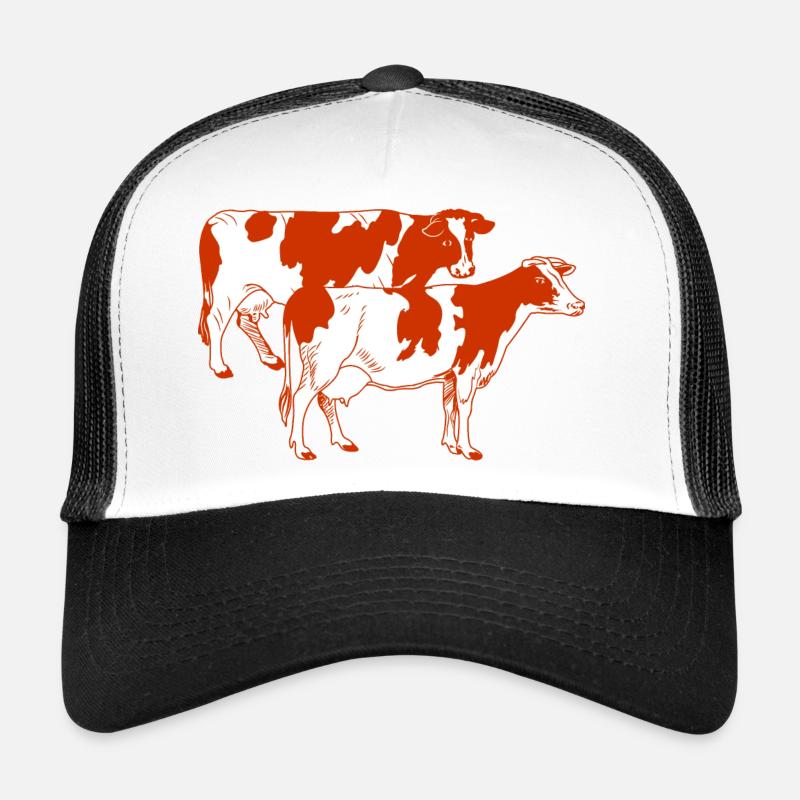 Deux vaches à taches rouges Casquette trucker 