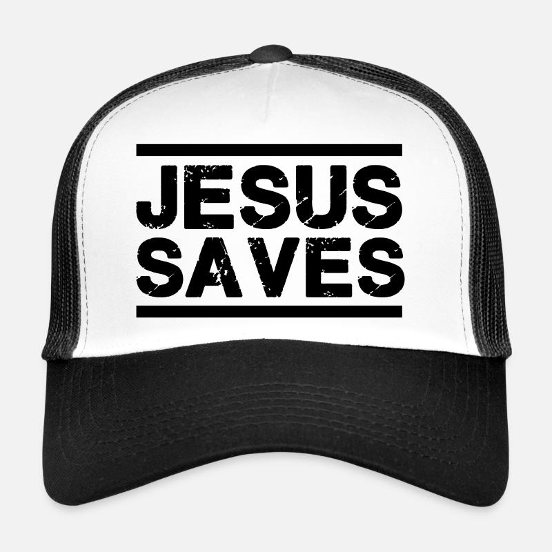 jesus saves - Trucker Cap - Weiß/Schwarz