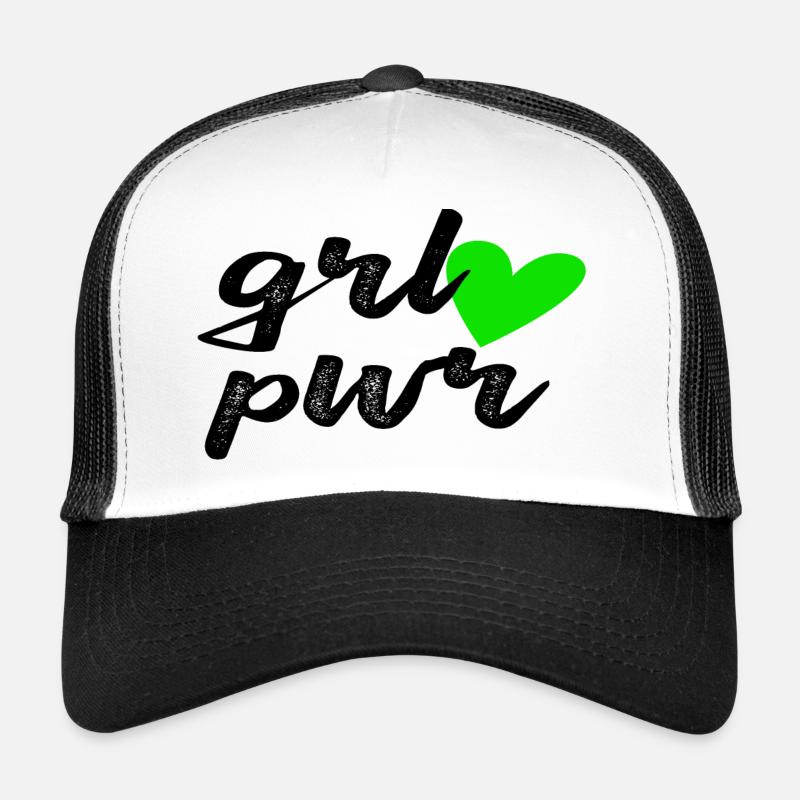 Grl Pwr - Trucker Cap - Weiß/Schwarz