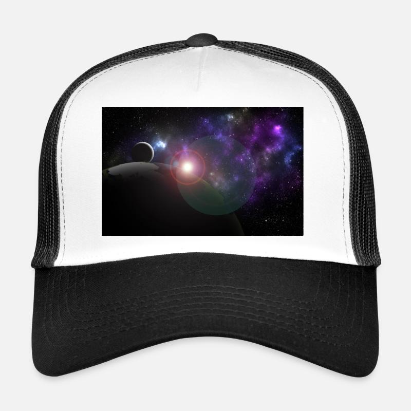 Lune et terre avec soleil Casquette trucker 