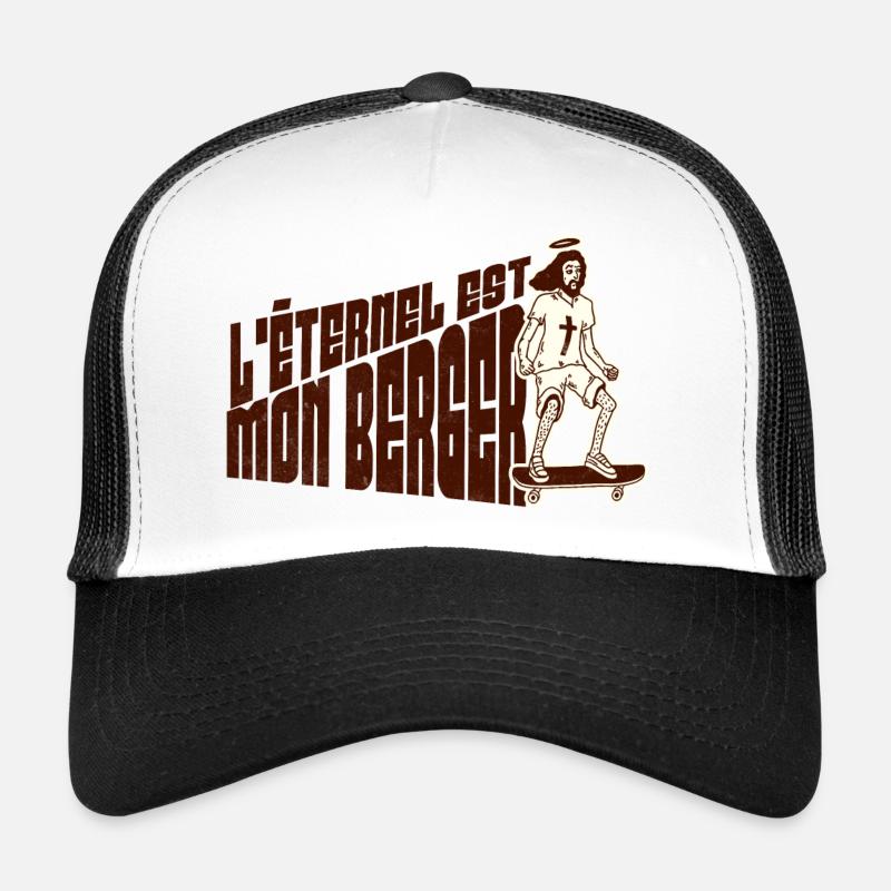 L'éternel est mon berger - Casquette trucker  - blanc/noir