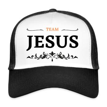 Das Jesus-Team - Trucker Cap - Weiß/Schwarz - Vorne