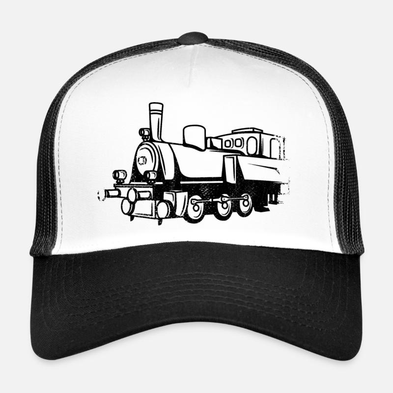 Zug Zeichnung - Trucker Cap - Weiß/Schwarz