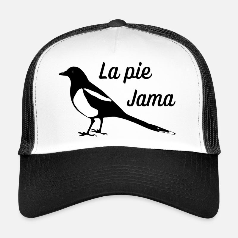LOGO La pie Jama - Casquette trucker  - blanc/noir