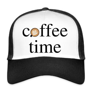 coffee time – time for a coffee! - Trucker Cap - white/black - Front