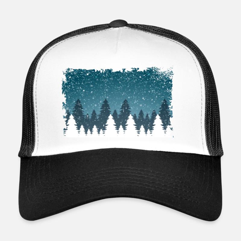 Snowfall | White fir trees, frayed edge Trucker Cap