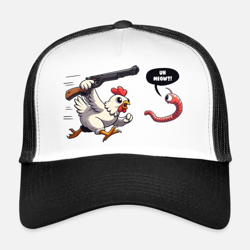 Euh MIAOU Drôle de ver chat poulet disant Casquette trucker 