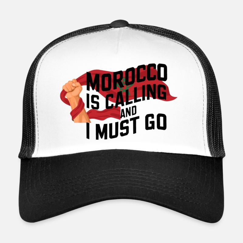Morocco is calling and i must go - Casquette trucker  - blanc/noir