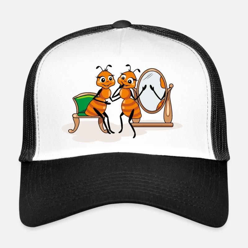 Bande dessinée heureuse fourmi copines Casquette trucker 