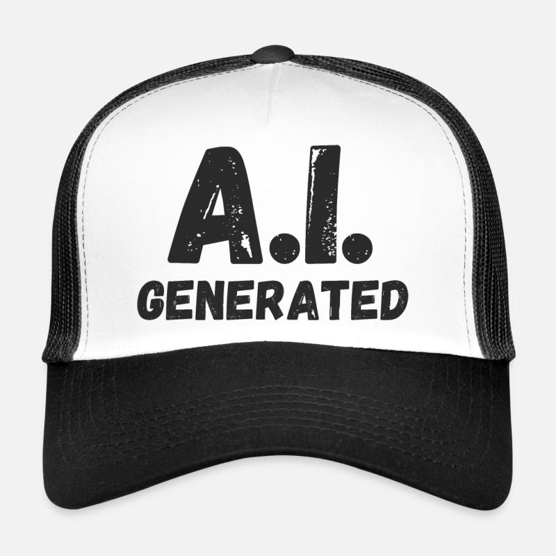 IA générée - Casquette trucker  - blanc/noir