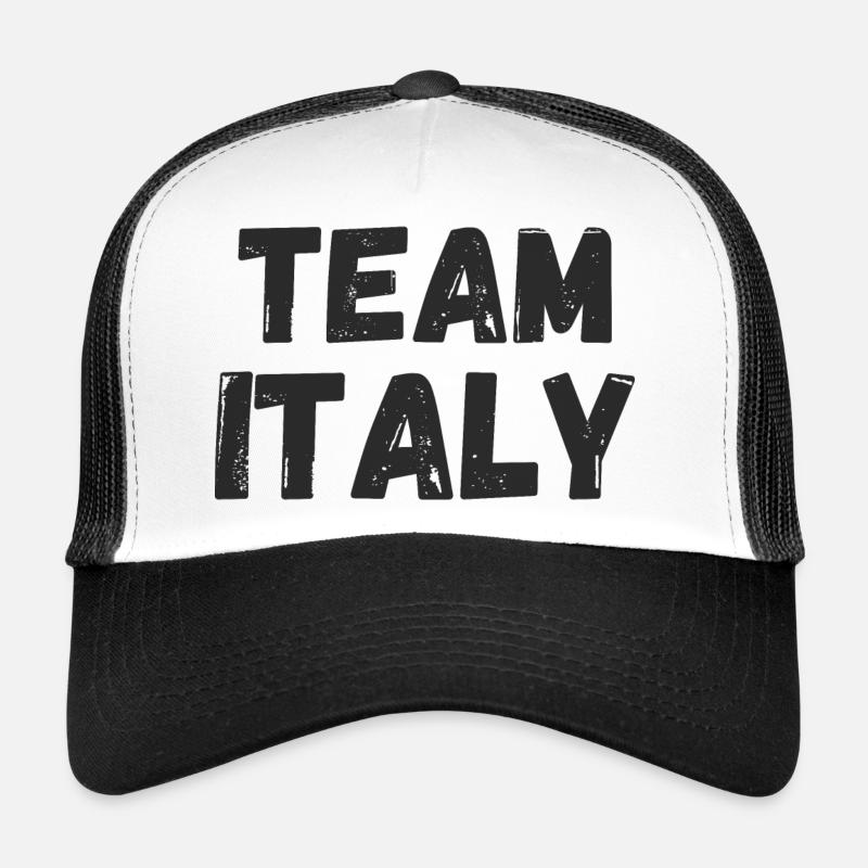 Team Italien - Trucker Cap - Weiß/Schwarz