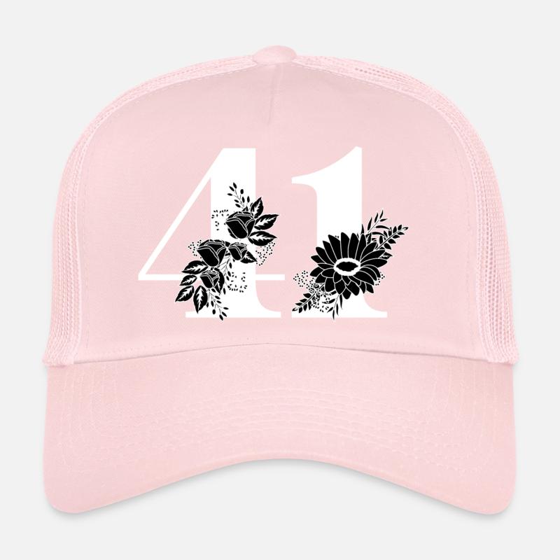 Nummer 41 Schwarze Blumen - 41. Blumengeburtstag Trucker Cap