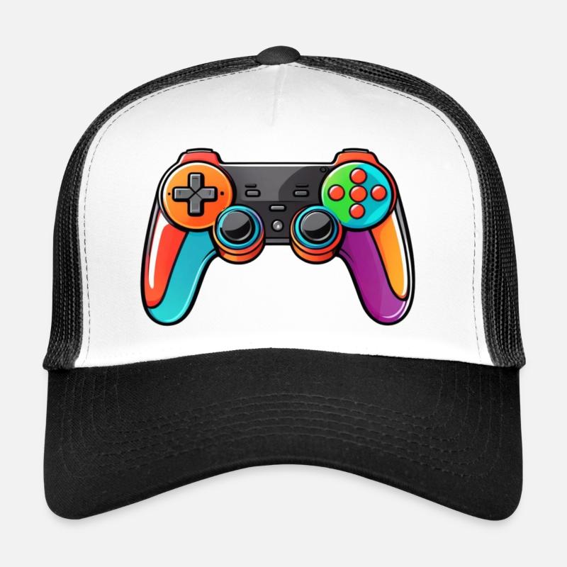 Gamepad Controller Colors Colorful - Trucker Cap - white/black