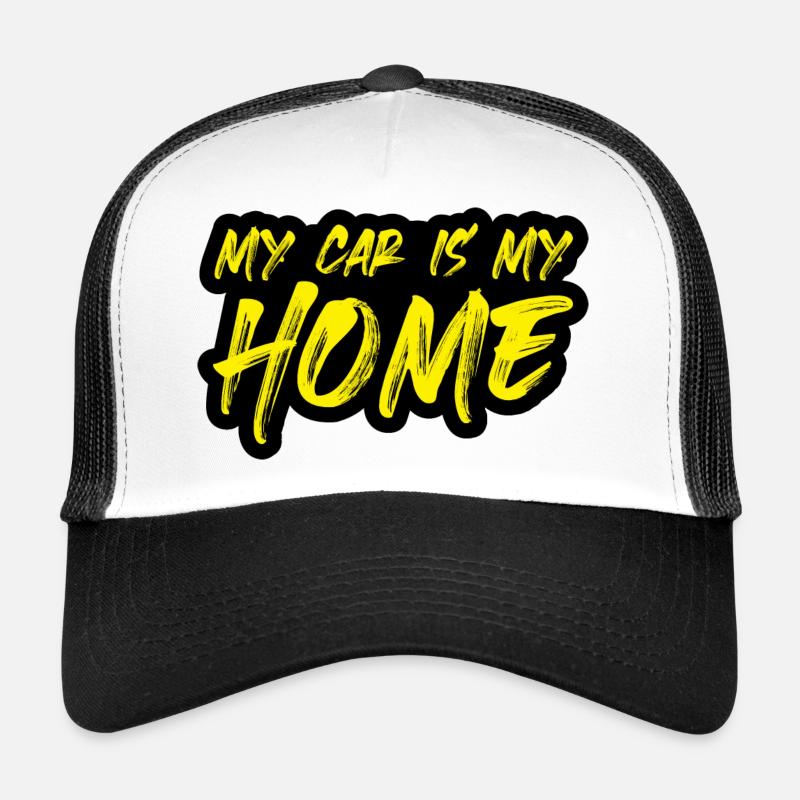 Camping Auto Leben im Auto wohnen - Trucker Cap - Weiß/Schwarz