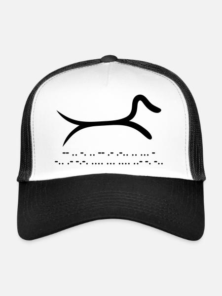 Teckel avec code morse - Casquette trucker  - blanc/noir - Devant
