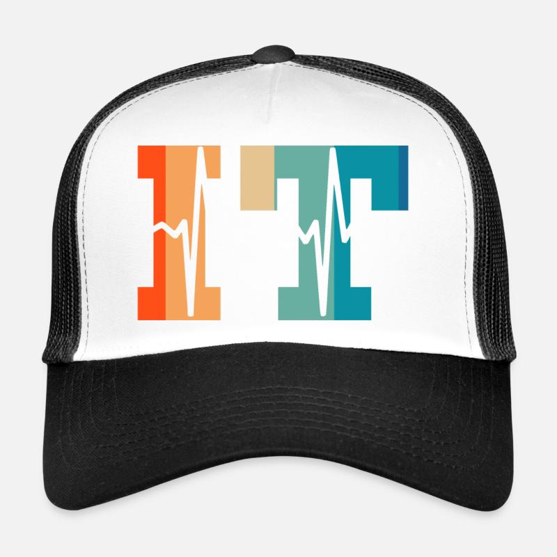 Battement de cœur rétro information technology Casquette trucker 