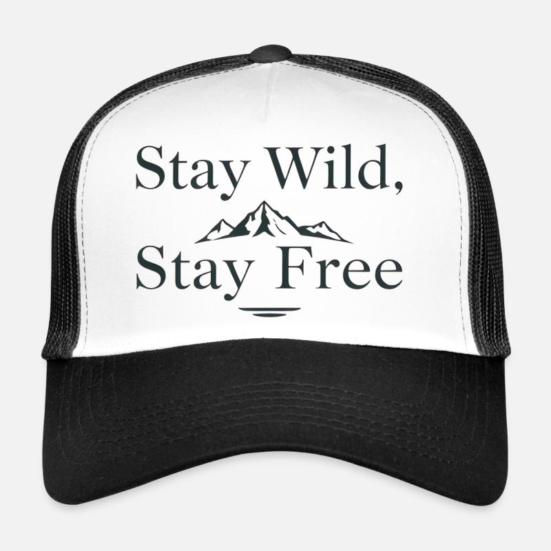 Reste sauvage Reste libre Motif montagne Casquette trucker 