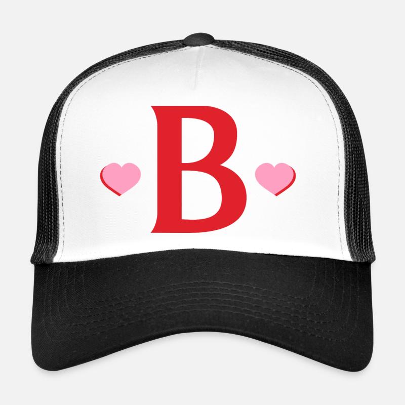 Letter b red hearts Trucker Cap