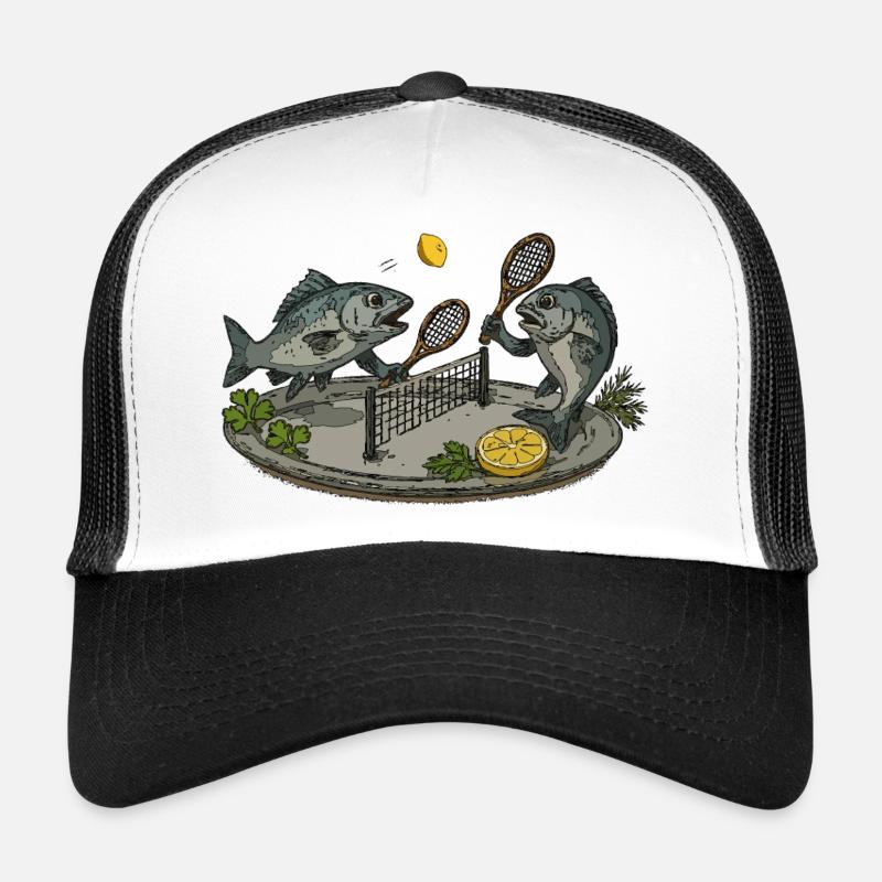 Table de ping-pong Fish - Casquette trucker  - blanc/noir