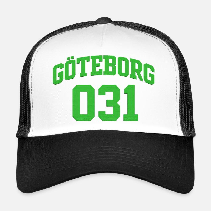 Göteborg 031 Green Block Text Trucker Cap