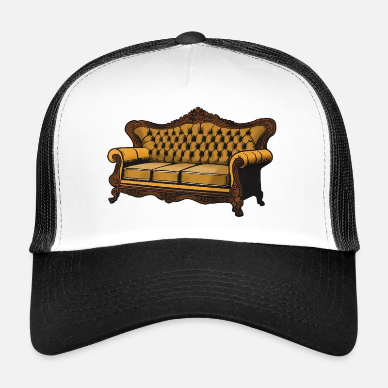 Viktorianische Samt-Sofagrafik Trucker Cap