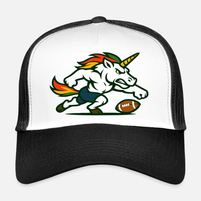 Flammen-Einhorn-Blitz - Trucker Cap - Weiß/Schwarz