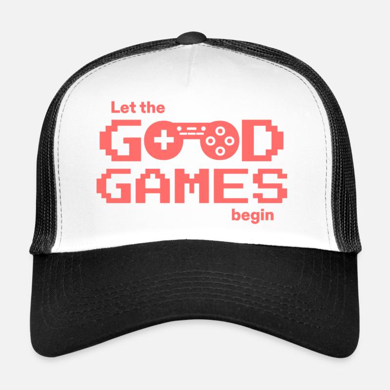Retro Pixel Logo Gaming « Que les bons jeux commencent » Casquette trucker 