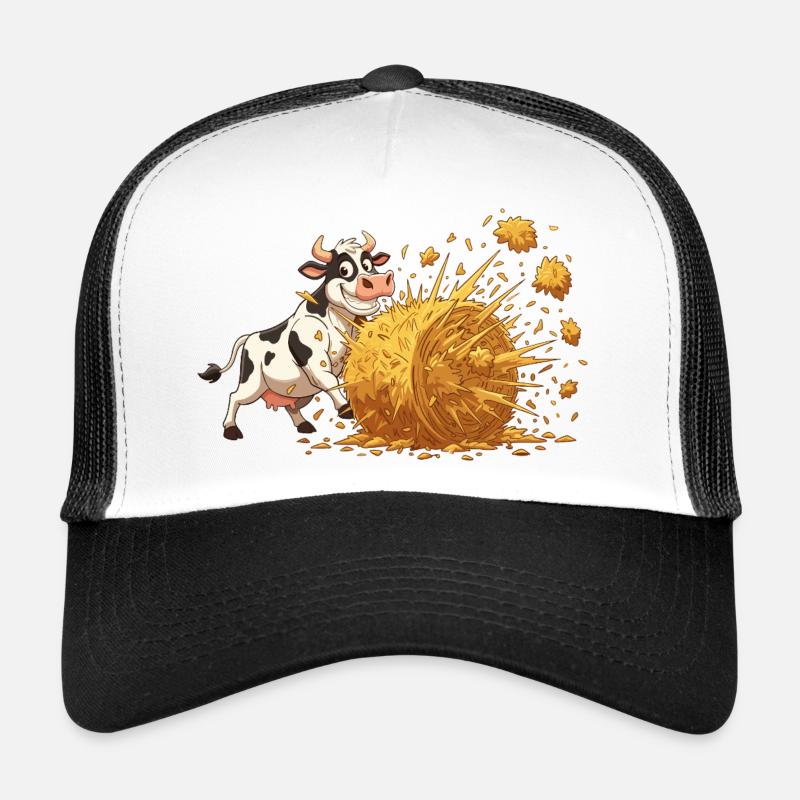 Cow and hay explosion Trucker Cap