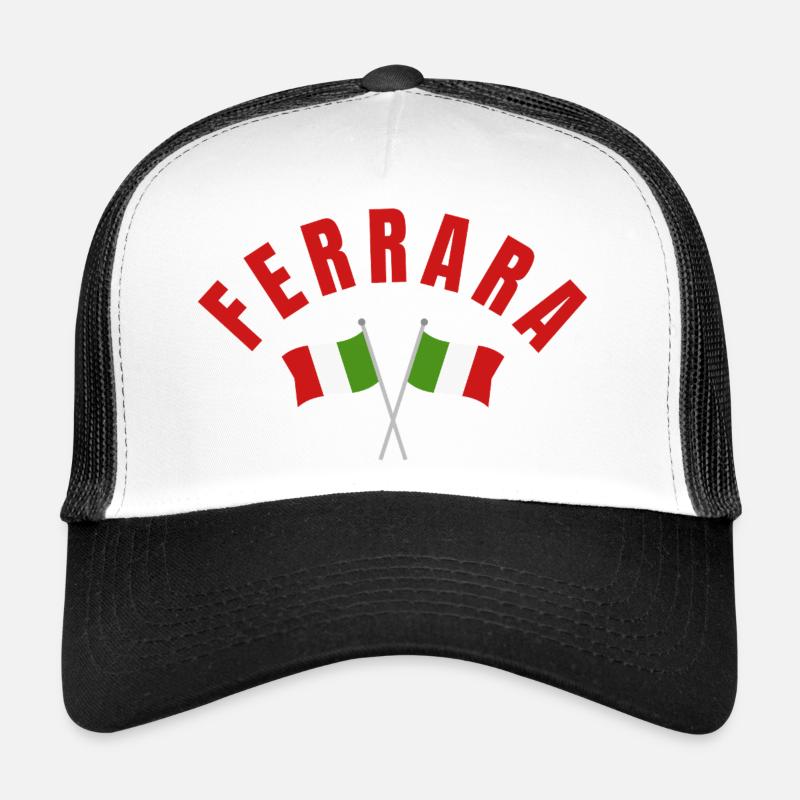 Ferrara Italy Flags Emblem Trucker Cap
