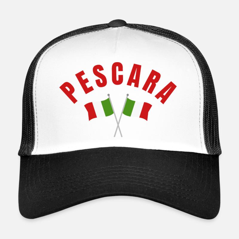 Pescara Crossed Italian Flags  Trucker Cap