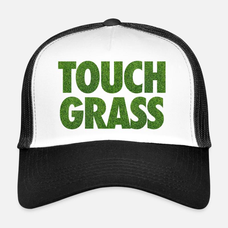 Slogan Internet du mème Touch Grass Casquette trucker 