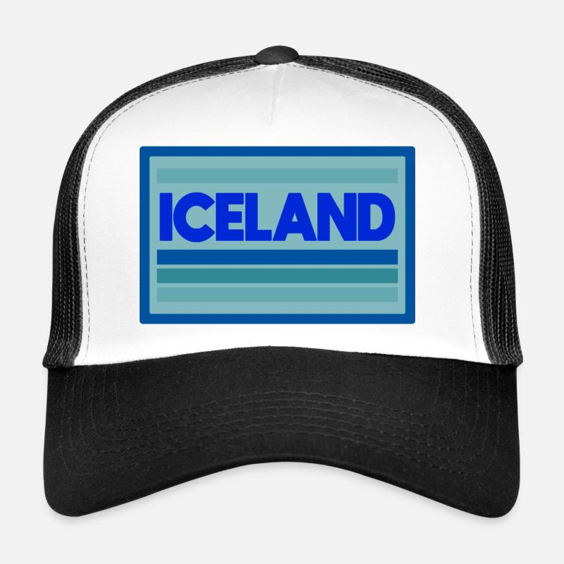 Iceland Blue Stripes Graphic Trucker Cap
