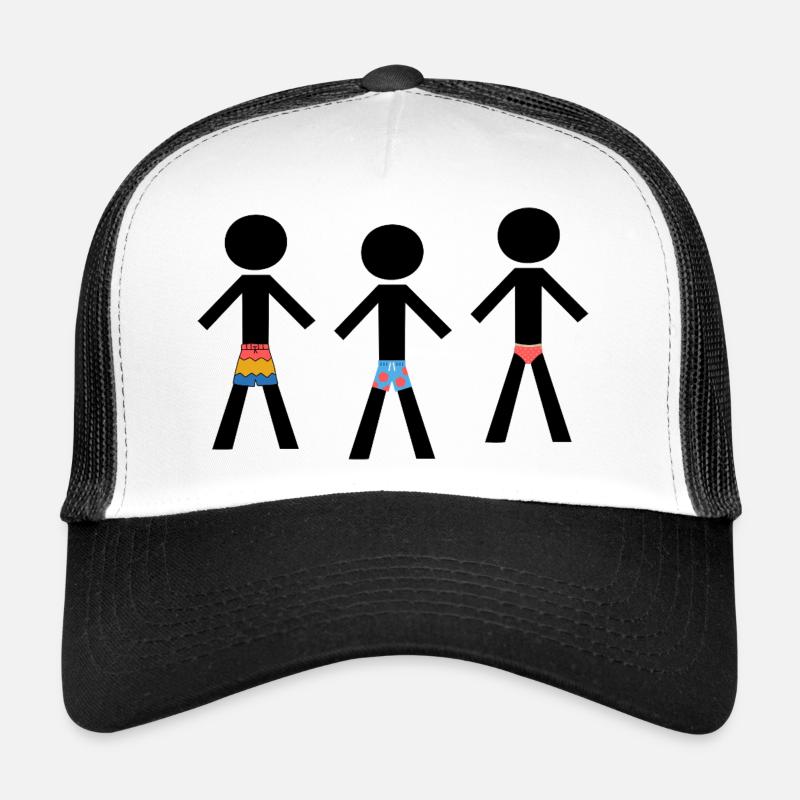 Beach Ready - Drei gut angezogene Männer - Trucker Cap - Weiß/Schwarz