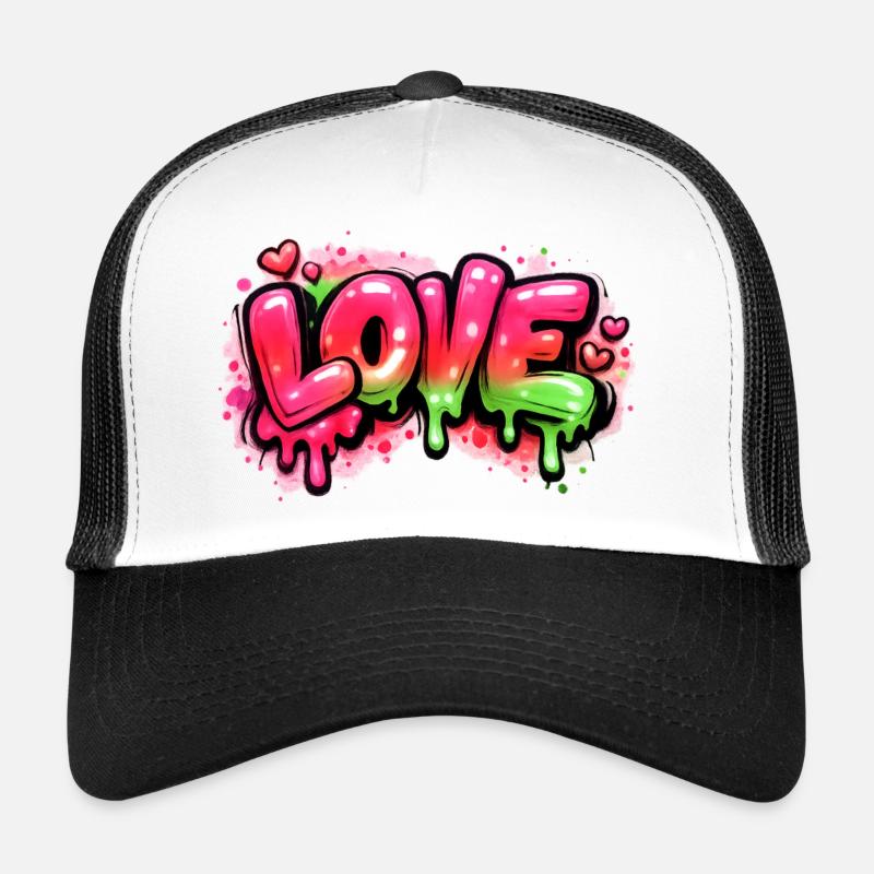 Amour - Casquette trucker  - blanc/noir