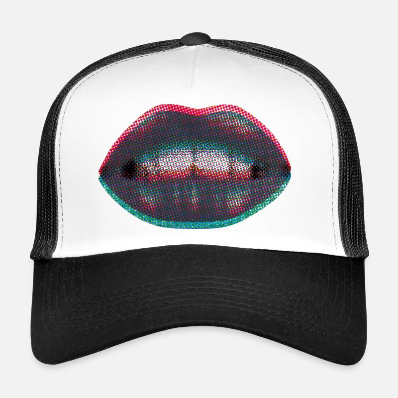 Dotted neon lips Trucker Cap