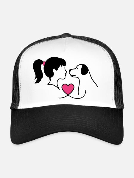 Maman Chien Fille Chien Chère Maîtresse - Casquette trucker  - blanc/noir - Devant
