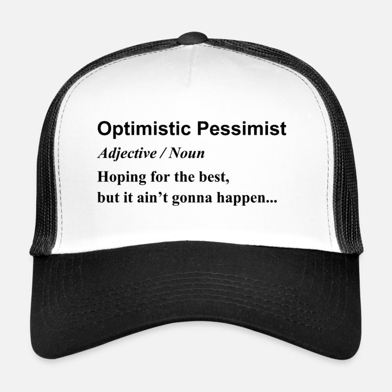 Optimiste pessimiste Graphique - Casquette trucker  - blanc/noir