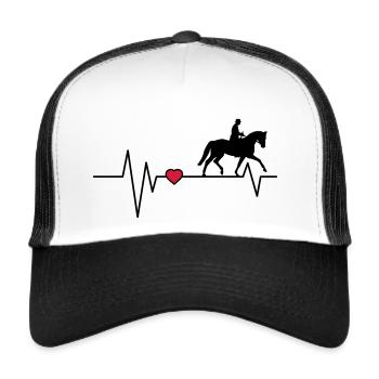 Herzschlag Dressurreiter - Trucker Cap - Weiß/Schwarz - Vorne