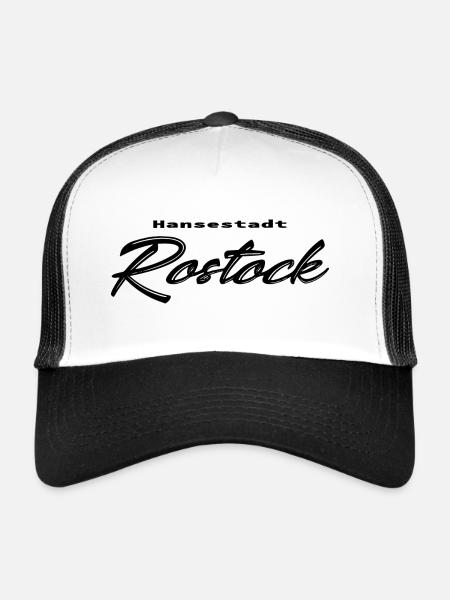 Hansestadt Rostock - Trucker Cap - Weiß/Schwarz - Vorne