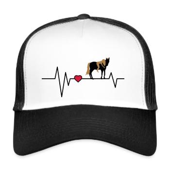 Heartbeat horse rider - Trucker Cap - white/black - Front