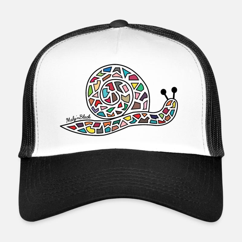 Escargot - Casquette trucker  - blanc/noir