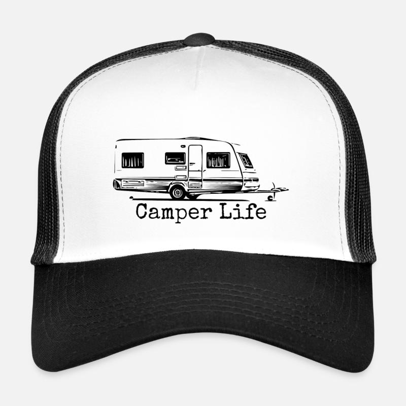 Wohnwagen - Trucker Cap - Weiß/Schwarz