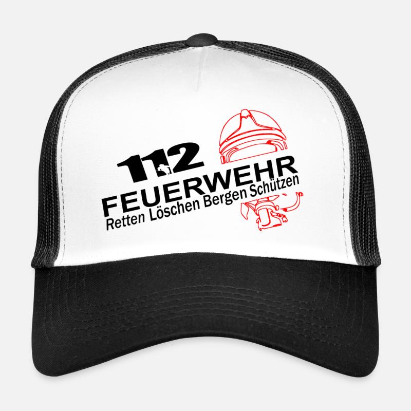 Feuerwehr 112 - Trucker Cap - Weiß/Schwarz