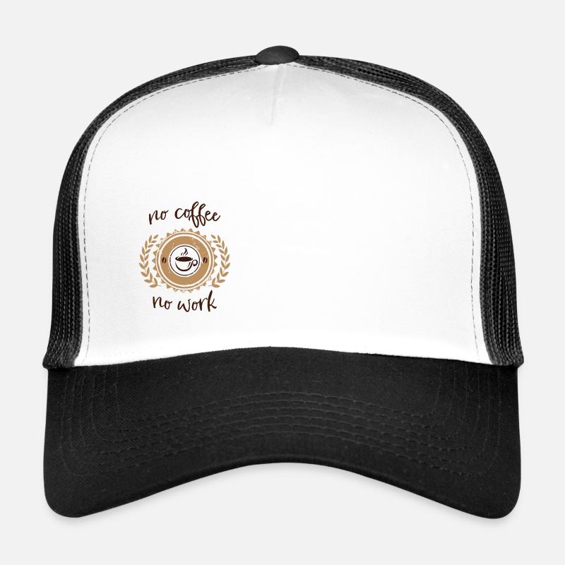 pas de café pas de travail - Casquette trucker  - blanc/noir
